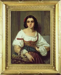 Italiensk kvinna med druvkorg, 1862